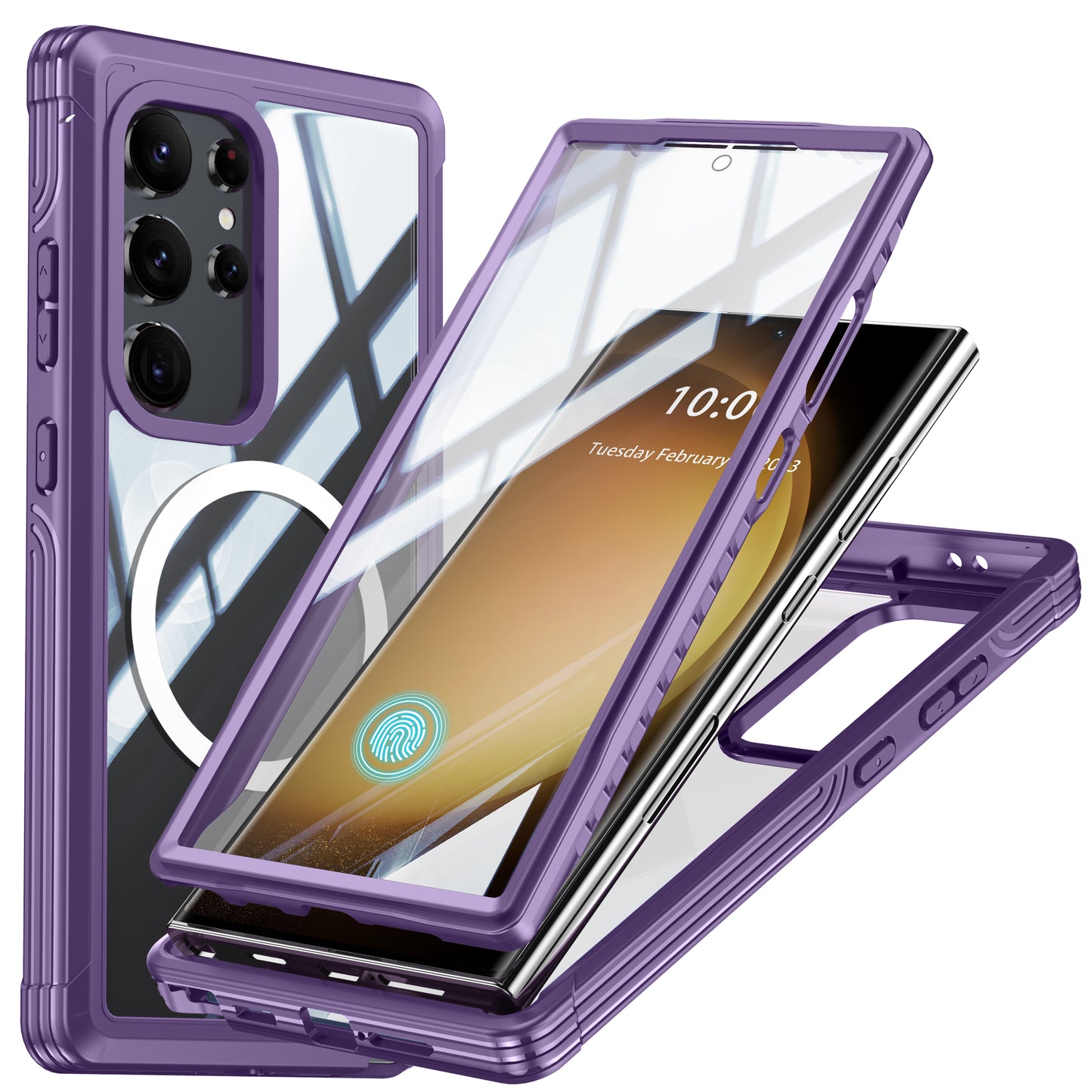 LuxuryKase Shockproof Front & Back Cover with Full Body Protection | Strong Grip | Camera & Screen Guard | Wireless Charging Support | Durable TPU+PC Design Cover For iPhone & Samsung Series