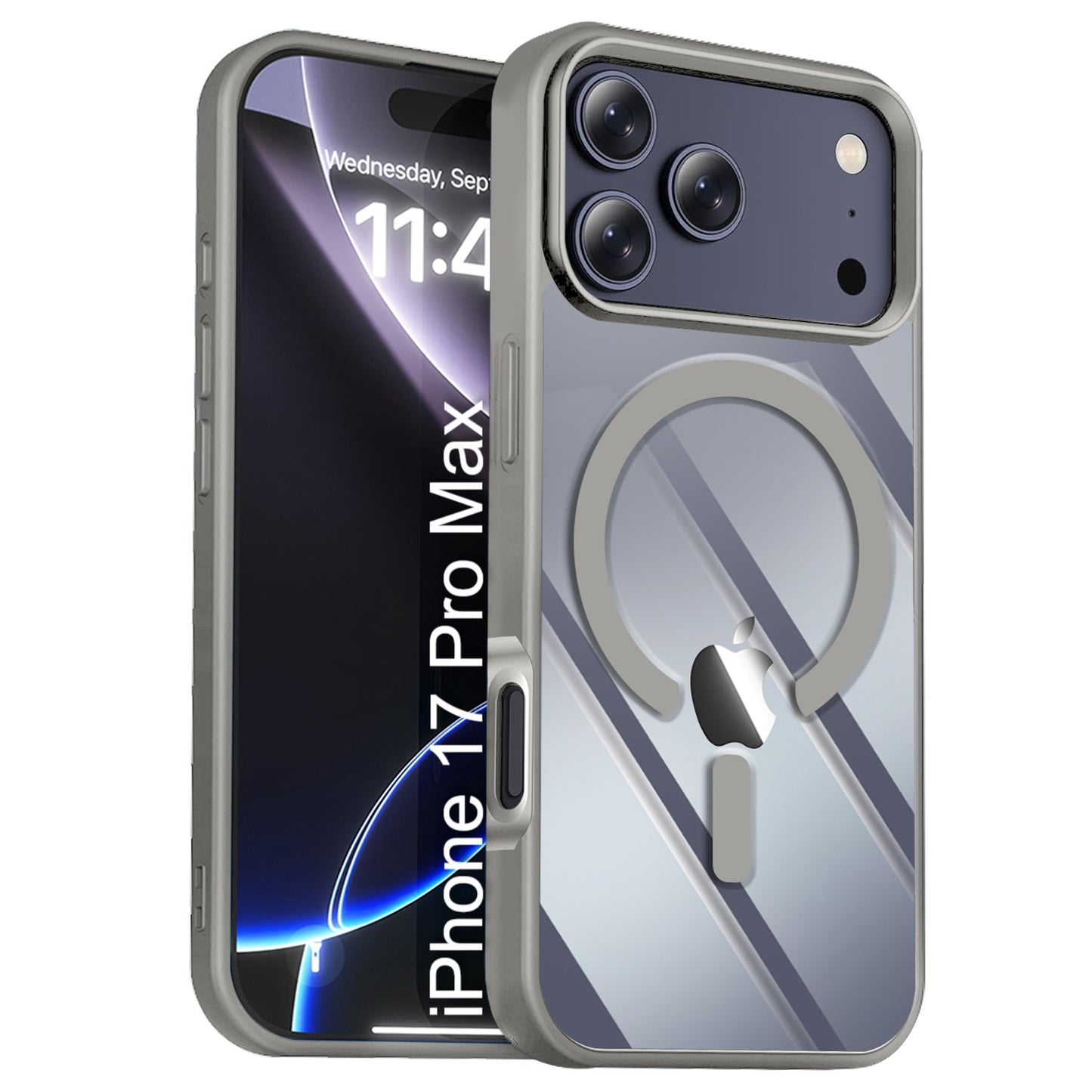 LuxuryKase Mag-Safe Compatible Transparent Back Case with Shockproof Bumper | Raised Camera Protection | Slim Fit Design | Wireless Charging Support For iPhone & Samsung Series