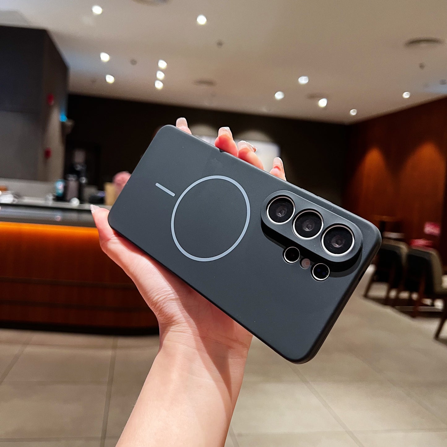LuxuryKase Silicone Magnetic Case with Soft Microfiber Lining | Mag-Safe Support | Shockproof Protective Cover | Precise Cutouts | Slim Fit Design For iPhone