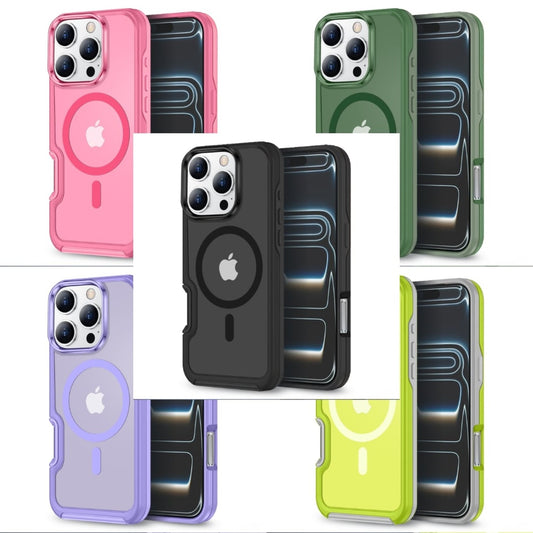 LuxuryKase Shockproof Transparent Matte Back Cover | Mag-Safe Compatible | Camera Protection | Soft TPU Edge | Anti-Yellowing For iPhone 16 & 17 Series