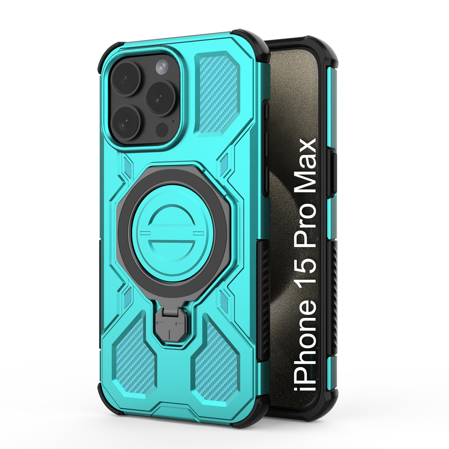 LuxuryKase Armour Ring Stand Case | 360° Rotating Kickstand | Heavy Duty Protection | Rugged Hybrid TPU+PC Design | Camera Protection | MagSafe Compatible For iPhone & Samsung Series