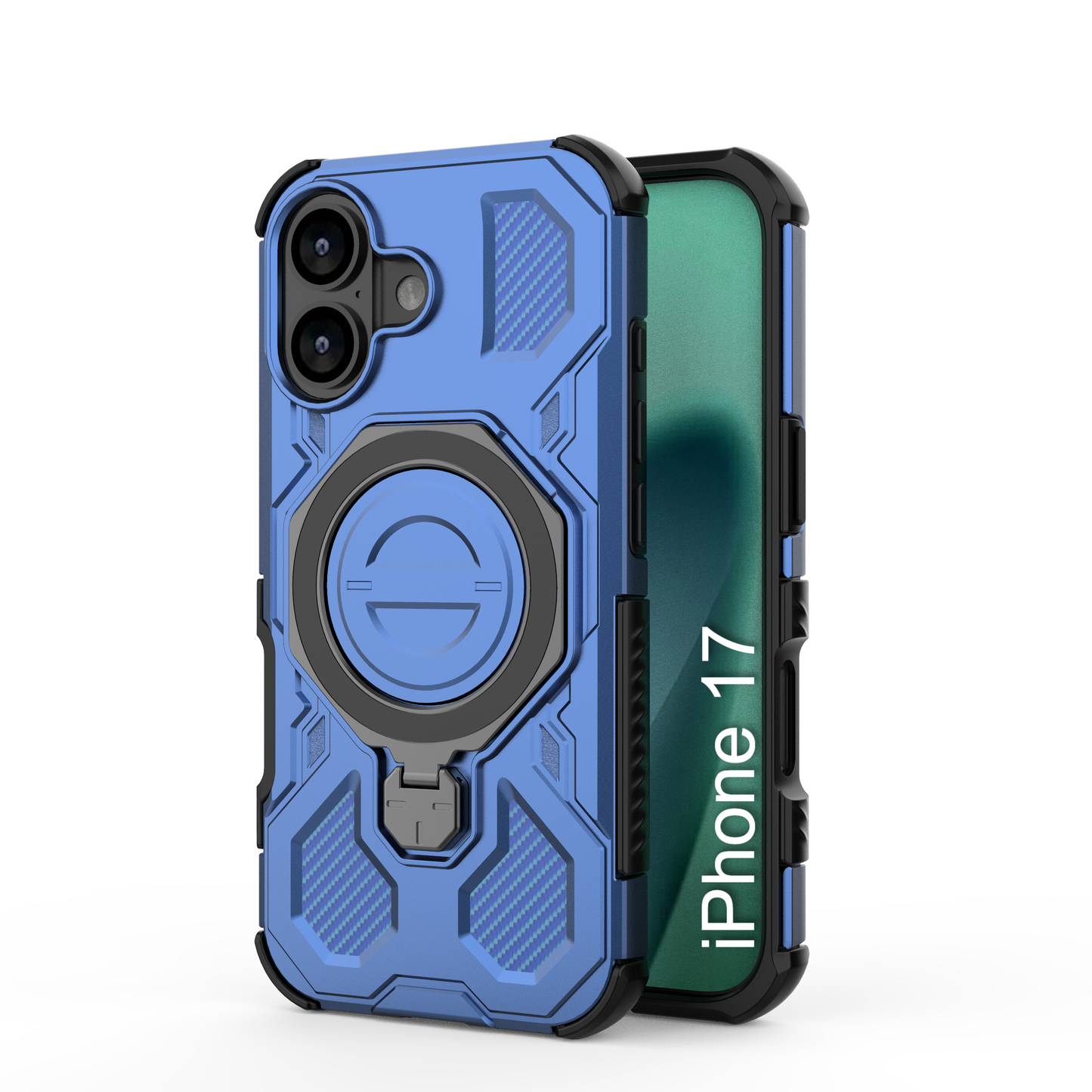 LuxuryKase Armour Ring Stand Case | 360° Rotating Kickstand | Heavy Duty Protection | Rugged Hybrid TPU+PC Design | Camera Protection | MagSafe Compatible For iPhone & Samsung Series