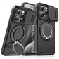 LuxuryKase Shockproof Magnetic Case with Slide Camera Cover | 360° Rotating Ring Kickstand | Mag-Safe Compatible | Rugged Armor Protection For iPhone Series