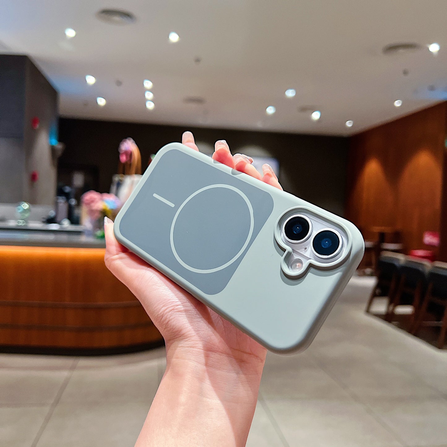 LuxuryKase Liquid Silicone Case | Dual Tone Colour Matte Finish | MagSafe Compatible | Microfiber Lining Inside | ShockProof & Raised Camera Protection For iPhone