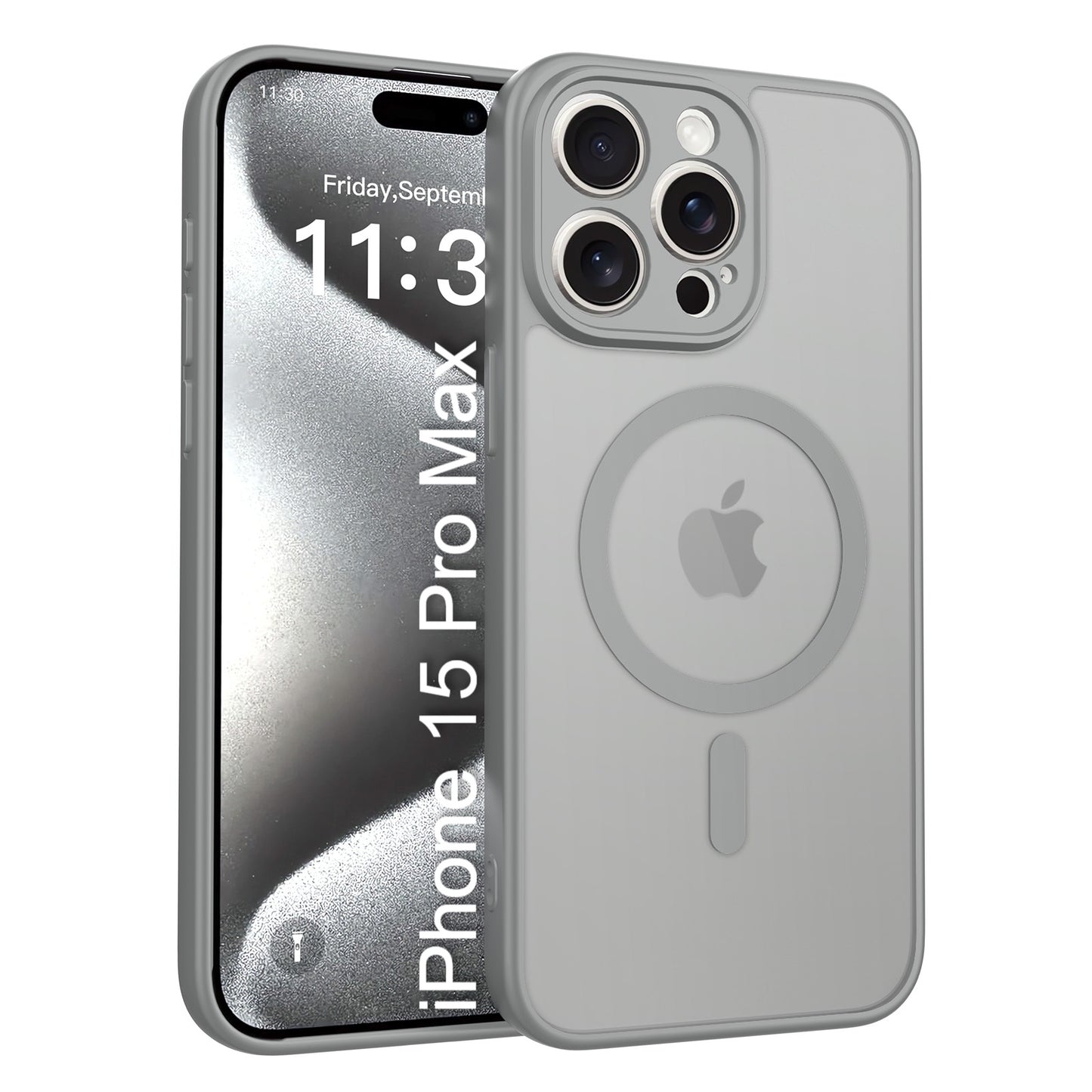 LuxuryKase Hybrid Shockproof Translucent Case | Matte Frosted Hard Back with Soft Edges | Full Camera Protection Bumper | Compatible with MagSafe | TPU & PC For iPhone & Samsung Series