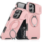 LuxuryKase Shockproof Magnetic Case with Slide Camera Cover | 360° Rotating Ring Kickstand | Mag-Safe Compatible | Rugged Armor Protection For iPhone Series