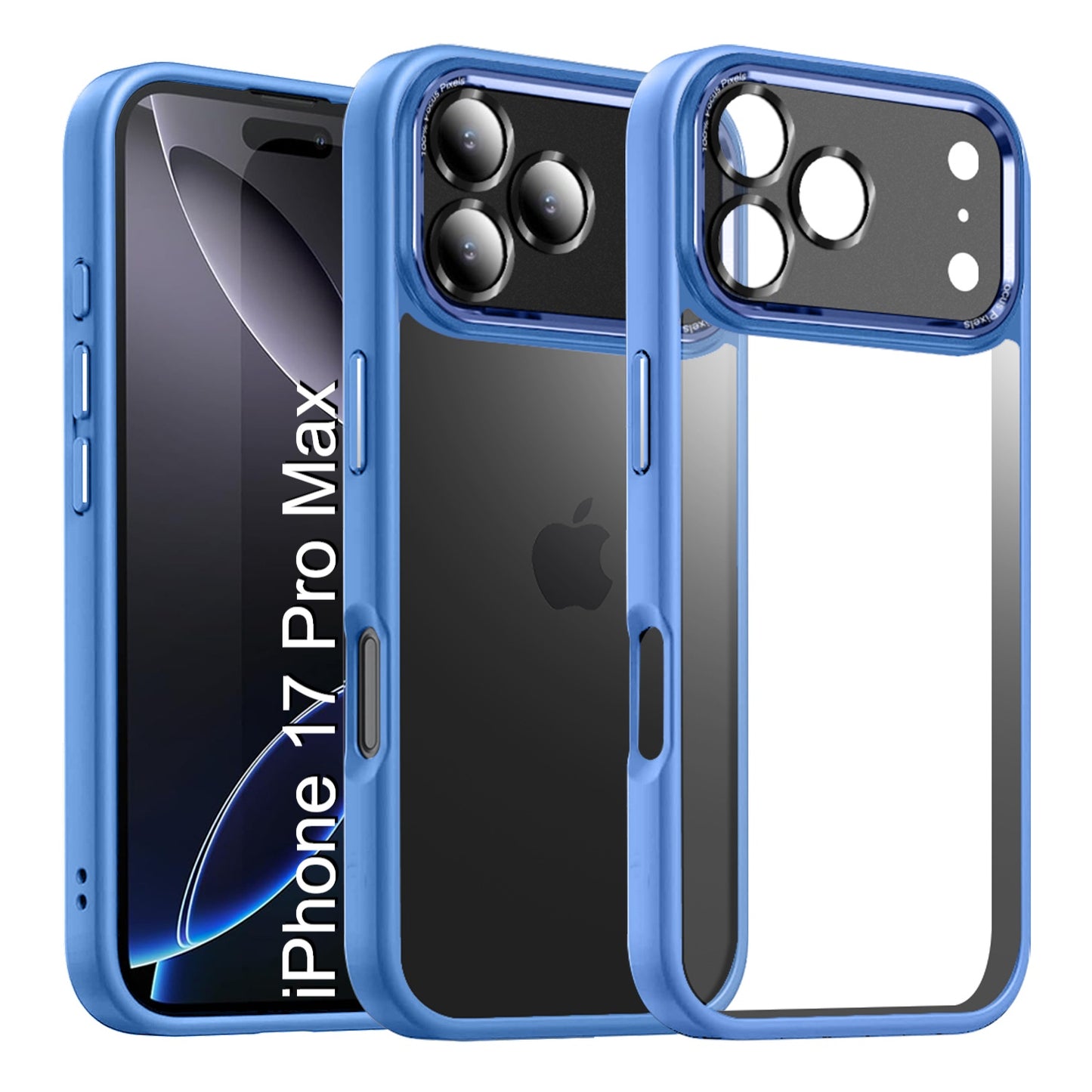 LuxuryKase Shockproof Transparent Back Cover Case | Anti-Scratch Hard PC Back | Soft TPU Bumper | Camera Protection | Slim Fit Design Case For iPhone