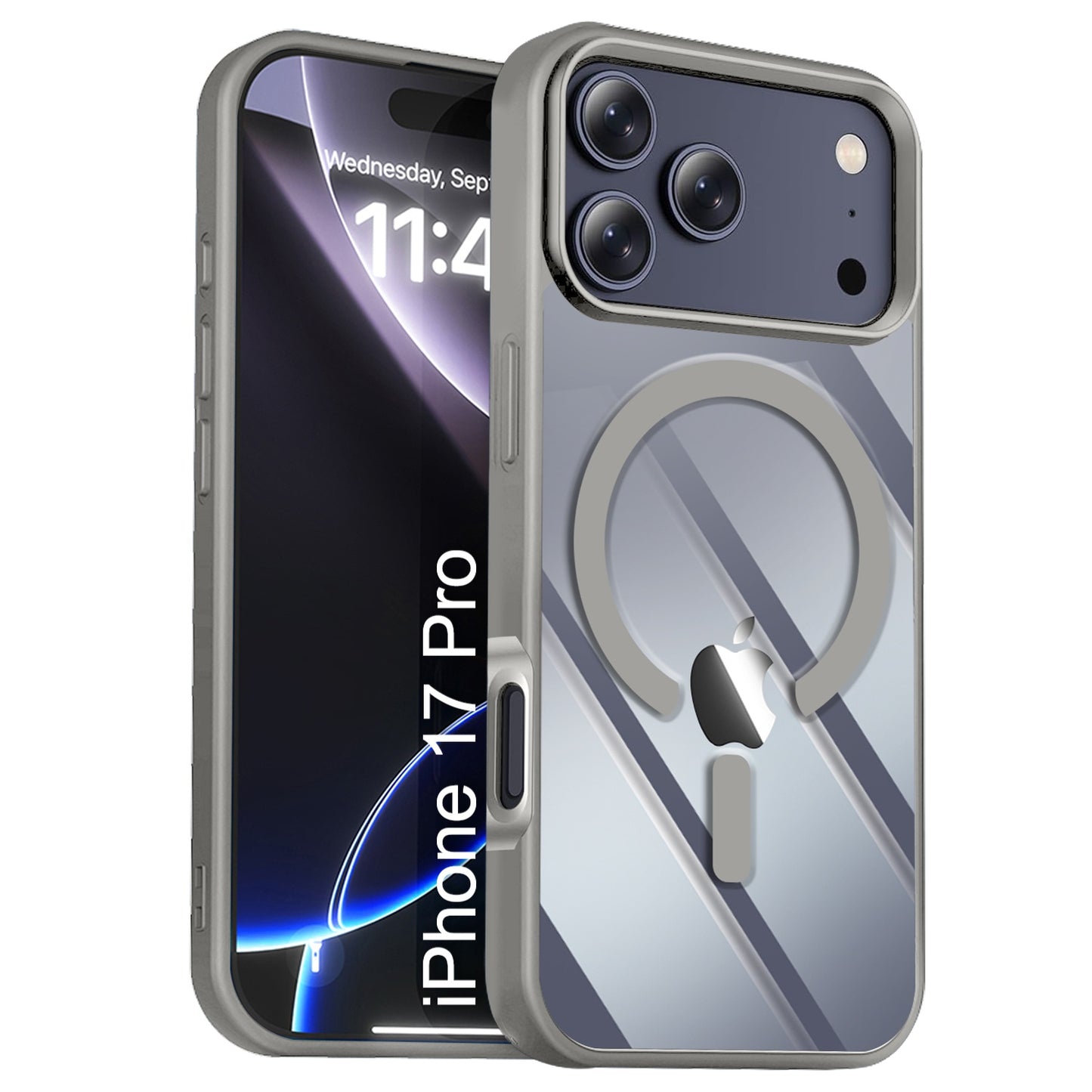 LuxuryKase Mag-Safe Compatible Transparent Back Case with Shockproof Bumper | Raised Camera Protection | Slim Fit Design | Wireless Charging Support For iPhone & Samsung Series