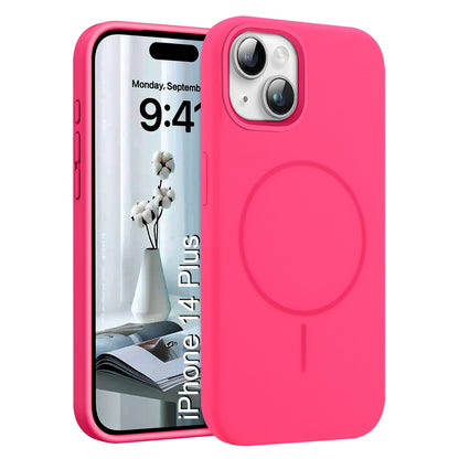 LuxuryKase Silicone Magnetic Case with Soft Microfiber Lining | Mag-Safe Support | Shockproof Protective Cover | Precise Cutouts | Slim Fit Design For iPhone
