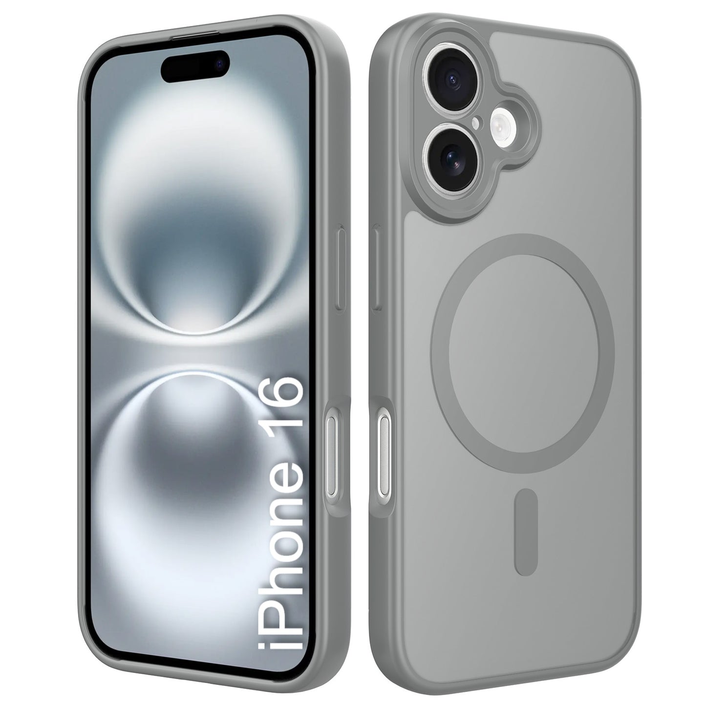 LuxuryKase Hybrid Shockproof Translucent Case | Matte Frosted Hard Back with Soft Edges | Full Camera Protection Bumper | Compatible with MagSafe | TPU & PC For iPhone & Samsung Series