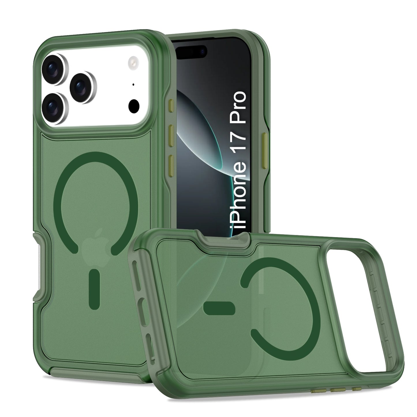 LuxuryKase Shockproof Transparent Matte Back Cover | Mag-Safe Compatible | Camera Protection | Soft TPU Edge | Anti-Yellowing For iPhone 16 & 17 Series