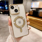 LuxuryKase Transparent Back Cover with Shimmer MagSafe Ring | Soft TPU Case | Stylish Shockproof Protective Mobile Case with Premium Finish For iPhone 15 & 16 Series
