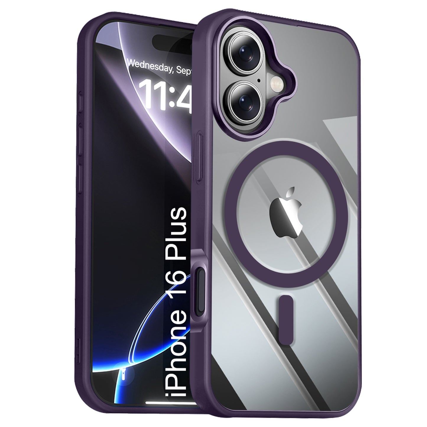 LuxuryKase Mag-Safe Compatible Transparent Back Case with Shockproof Bumper | Raised Camera Protection | Slim Fit Design | Wireless Charging Support For iPhone & Samsung Series