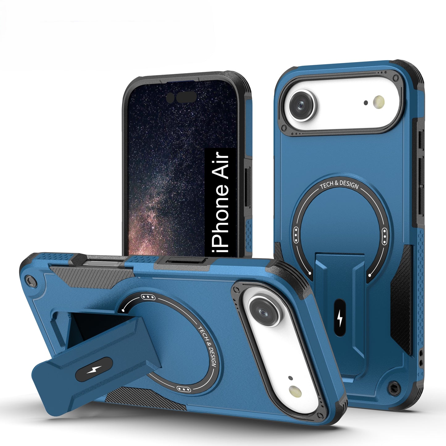 US LITE Back Cover with Portable Kickstand | Mag-Safe Compatible Magnetic Case | Shockproof Military Grade Protection | Rugged Armor Design Phone Cover For iPhone & Samsung