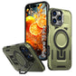 LuxuryKase Rugged Shockproof Magnetic Case with Kickstand | Dual Layer TPU+PC Protection | Mag-Safe Compatible | Camera Guard | Extreme Drop Resistance For iPhone Series