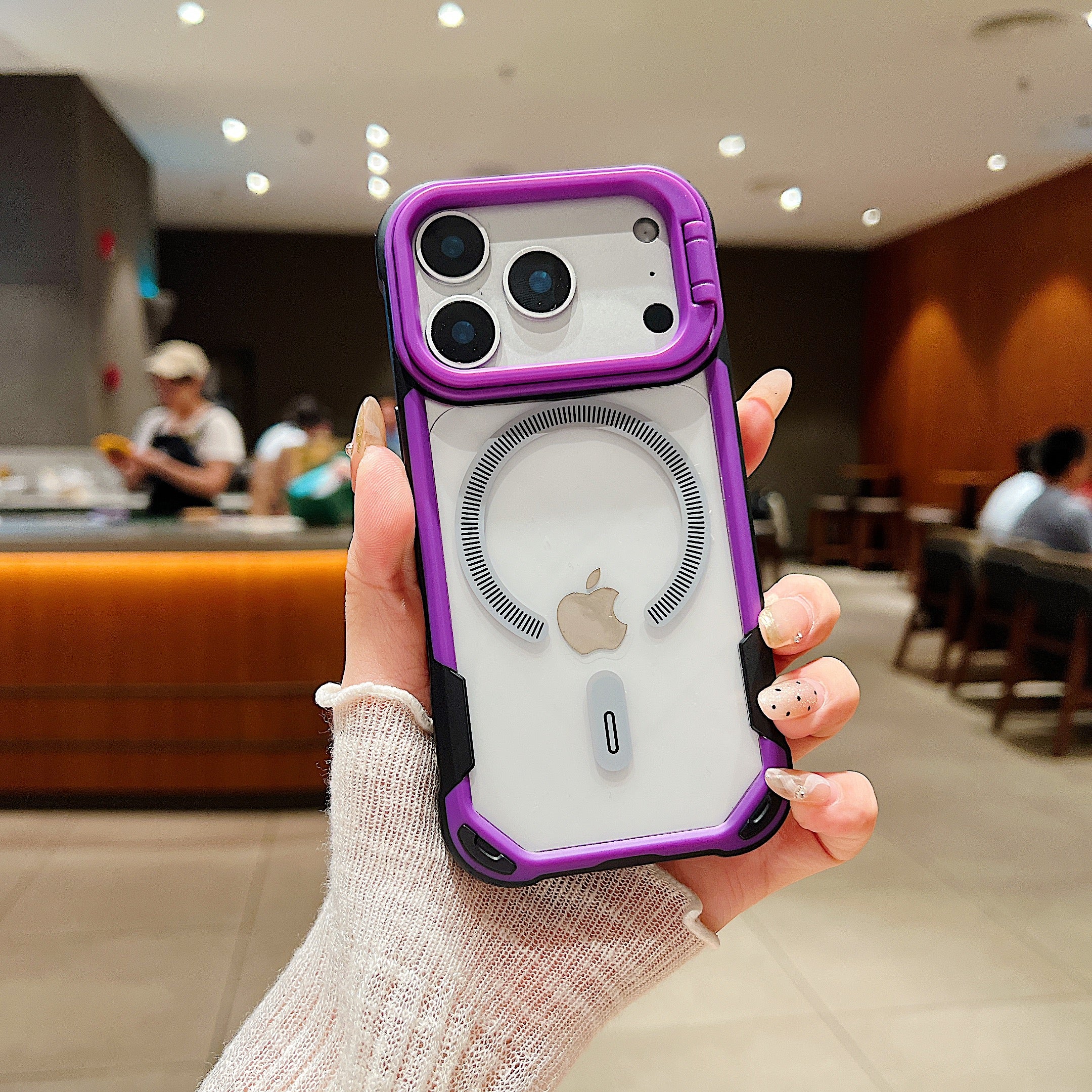 LuxuryKase LK164 Invisible Stand Transparent Magnetic Mag-Safe Wireles