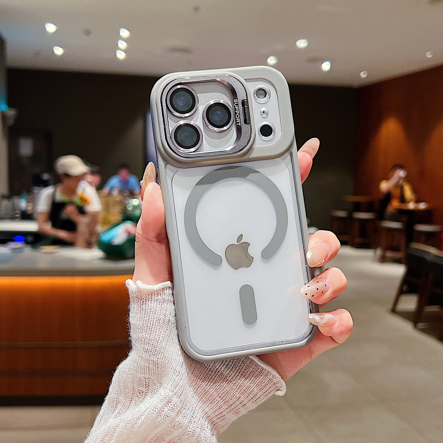 LuxuryKase LK174 Magnetic Mag-Safe Stand Lens Protector Case Cover For iPhone