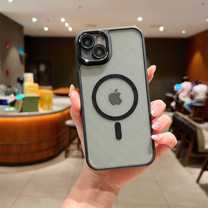 LuxuryKase Magnetic Clear Shockproof Case | MagSafe Compatible | Transparent Hard Back Cover with Full Camera Protection | Anti-Yellowing For iPhone Series