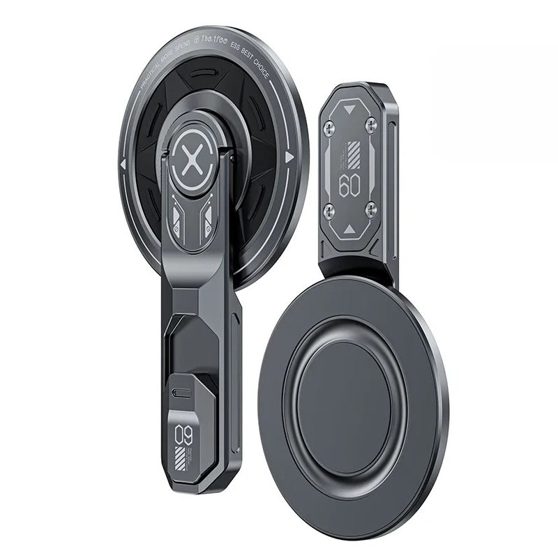 US LITE Magnetic Phone Stand with 360° Rotation | Foldable Ring Grip Kickstand | Adjustable Viewing Angle | Stress Relief Switch | Durable Metal Holder for All SmartPhones