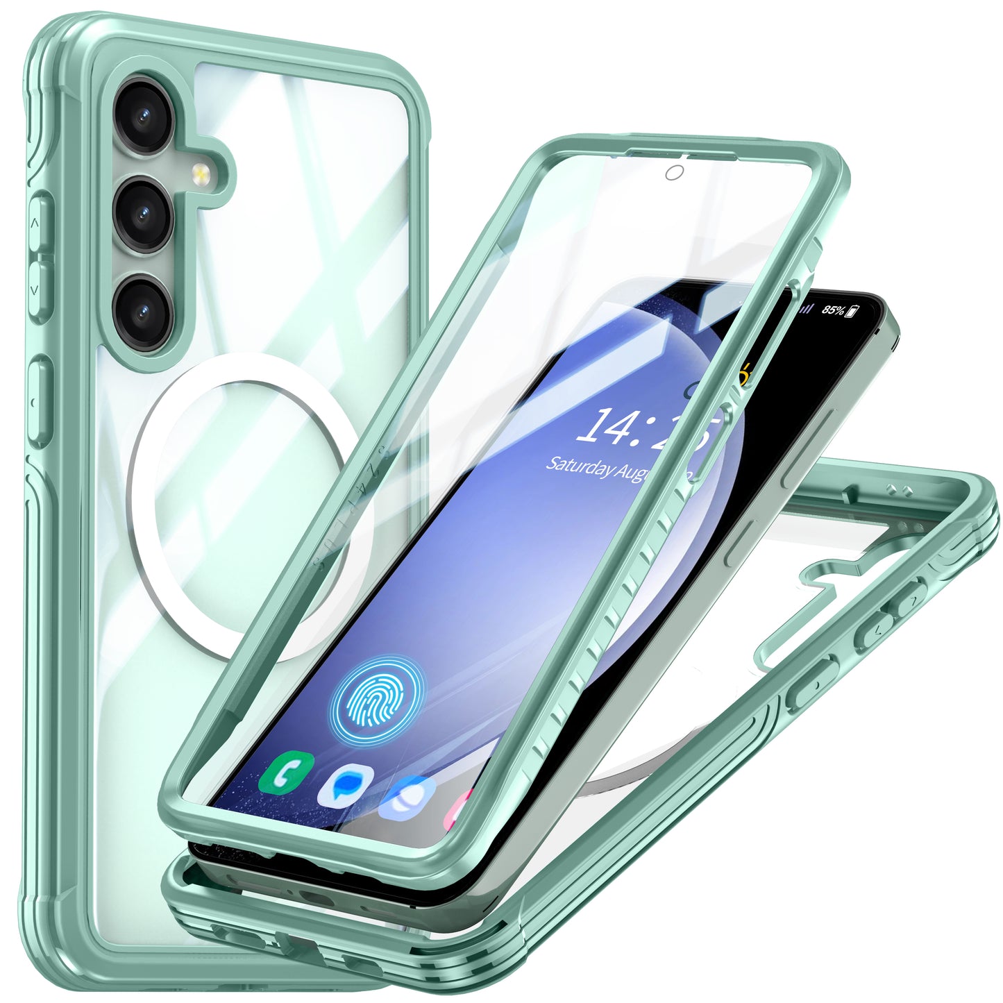 LuxuryKase Shockproof Front & Back Cover with Full Body Protection | Strong Grip | Camera & Screen Guard | Wireless Charging Support | Durable TPU+PC Design Cover For iPhone & Samsung Series