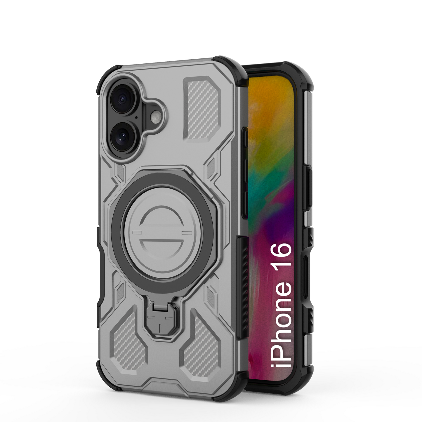 LuxuryKase Armour Ring Stand Case | 360° Rotating Kickstand | Heavy Duty Protection | Rugged Hybrid TPU+PC Design | Camera Protection | MagSafe Compatible For iPhone & Samsung Series