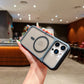 LuxuryKase Hybrid Clear Translucent Case | Matte Dotted Hard PC Back | TPU Textured Grip Frame | Metallic Buttons | Raised Camera Protection | MagSafe Compatible For iPhone