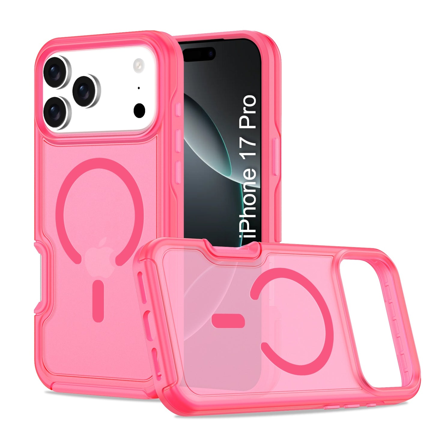 LuxuryKase Shockproof Transparent Matte Back Cover | Mag-Safe Compatible | Camera Protection | Soft TPU Edge | Anti-Yellowing For iPhone 16 & 17 Series