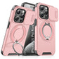 LuxuryKase Shockproof Magnetic Case with Slide Camera Cover | 360° Rotating Ring Kickstand | Mag-Safe Compatible | Rugged Armor Protection For iPhone Series
