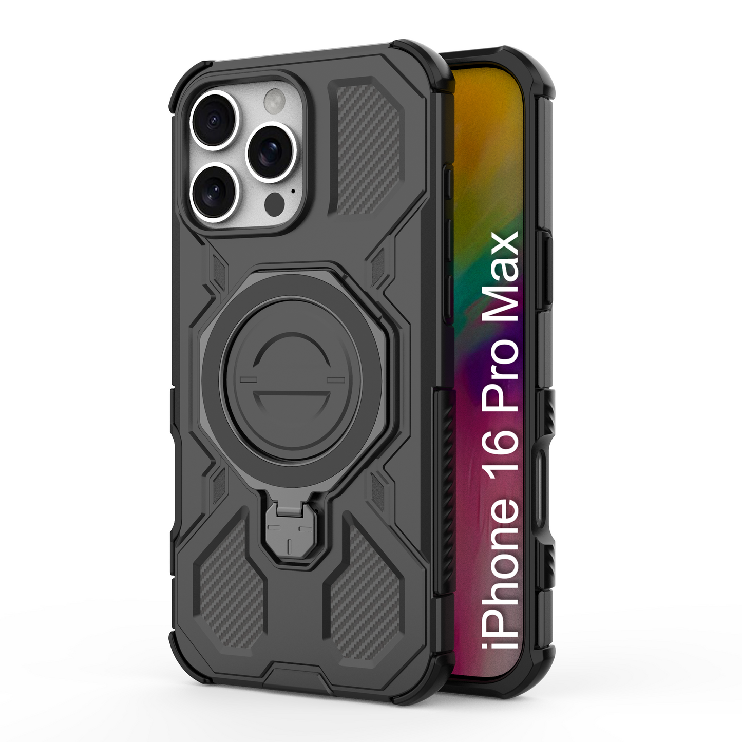 LuxuryKase Armour Ring Stand Case | 360° Rotating Kickstand | Heavy Duty Protection | Rugged Hybrid TPU+PC Design | Camera Protection | MagSafe Compatible For iPhone & Samsung Series