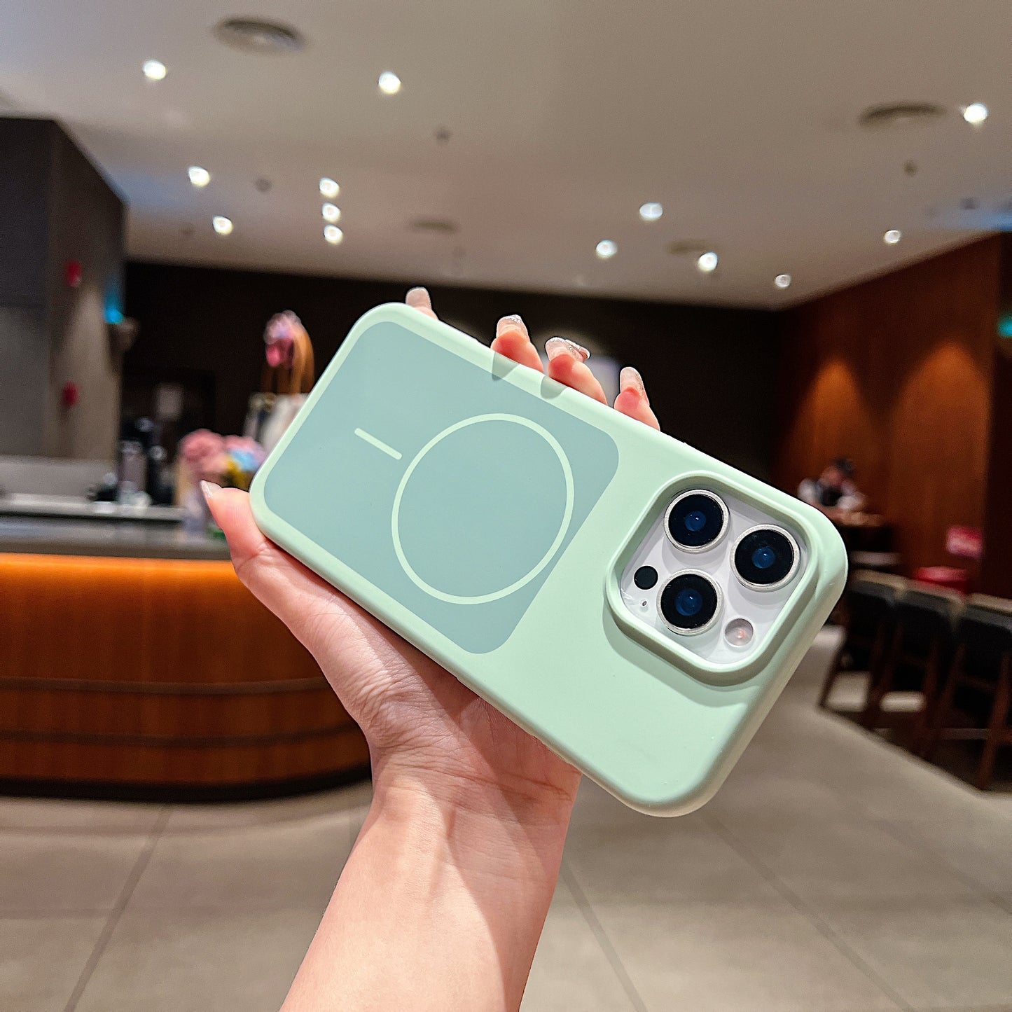 LuxuryKase Liquid Silicone Case | Dual Tone Colour Matte Finish | MagSafe Compatible | Microfiber Lining Inside | ShockProof & Raised Camera Protection For iPhone