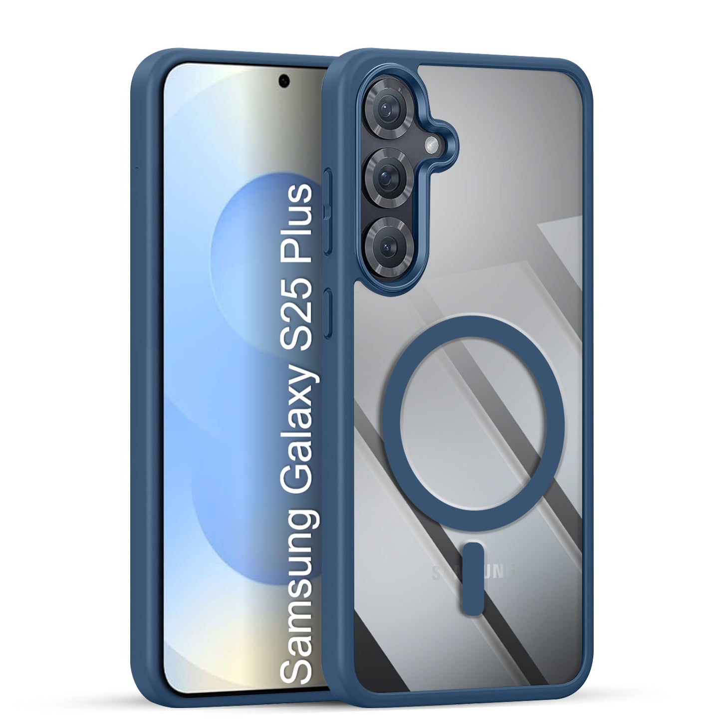 LuxuryKase Mag-Safe Compatible Transparent Back Case with Shockproof Bumper | Raised Camera Protection | Slim Fit Design | Wireless Charging Support For iPhone & Samsung Series