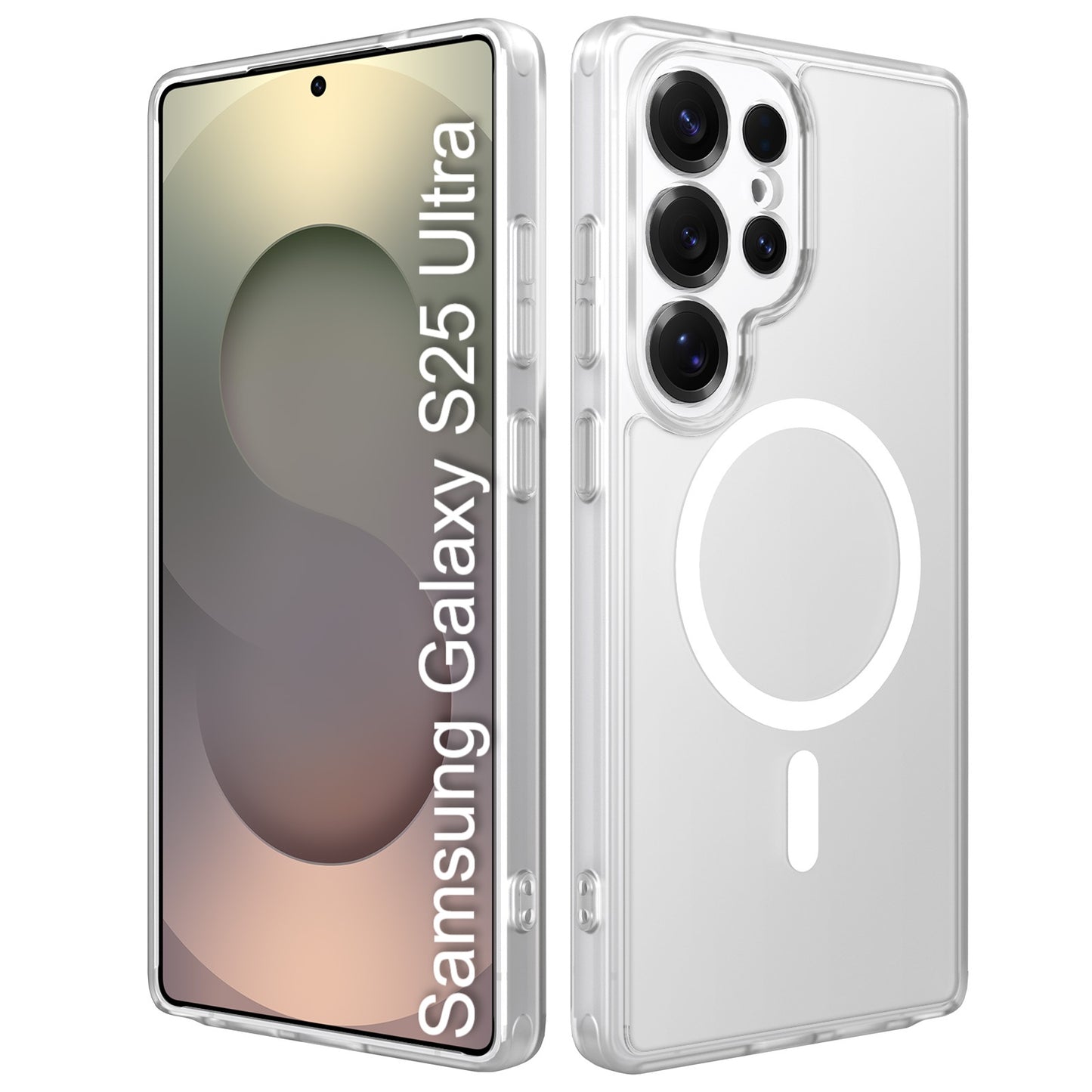 LuxuryKase Hybrid Shockproof Translucent Case | Matte Frosted Hard Back with Soft Edges | Full Camera Protection Bumper | Compatible with MagSafe | TPU & PC For iPhone & Samsung Series