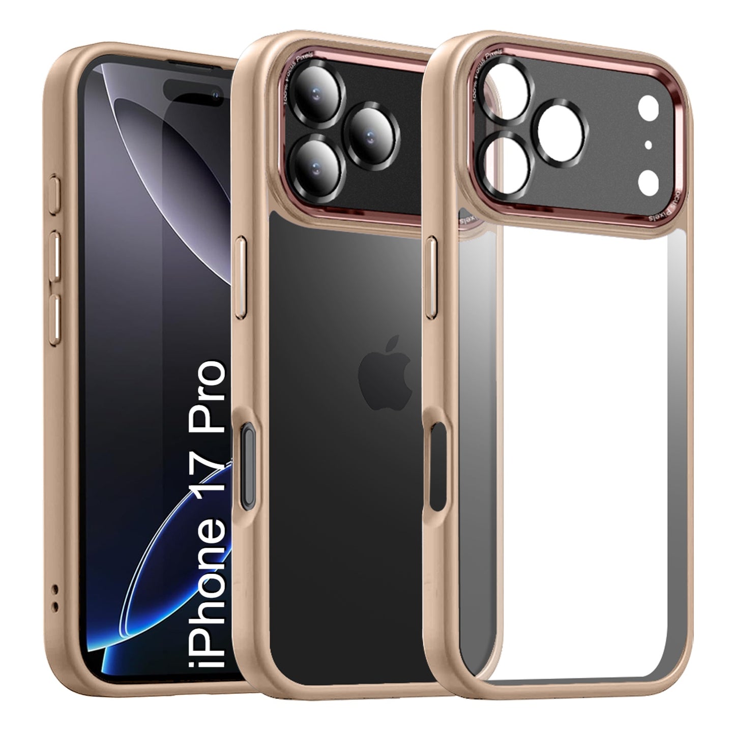 LuxuryKase Shockproof Transparent Back Cover Case | Anti-Scratch Hard PC Back | Soft TPU Bumper | Camera Protection | Slim Fit Design Case For iPhone