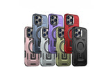 LuxuryKase Rugged Shockproof Magnetic Case with Kickstand | Dual Layer TPU+PC Protection | Mag-Safe Compatible | Camera Guard | Extreme Drop Resistance For iPhone Series