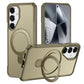 LuxuryKase Shockproof Back Cover with 90° Rotating Ring Kickstand | Mag-Safe Compatible | Rugged Armor Protection Case For iPhone & Samsung Series