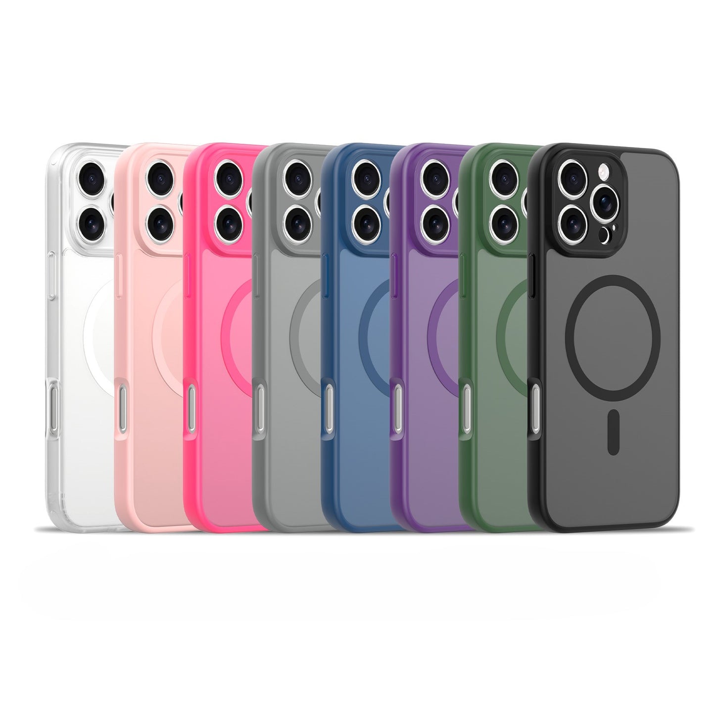LuxuryKase Hybrid Shockproof Translucent Case | Matte Frosted Hard Back with Soft Edges | Full Camera Protection Bumper | Compatible with MagSafe | TPU & PC For iPhone & Samsung Series