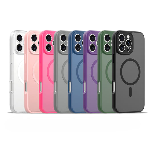 LuxuryKase Hybrid Shockproof Translucent Case | Matte Frosted Hard Back with Soft Edges | Full Camera Protection Bumper | Compatible with MagSafe | TPU & PC For iPhone & Samsung Series