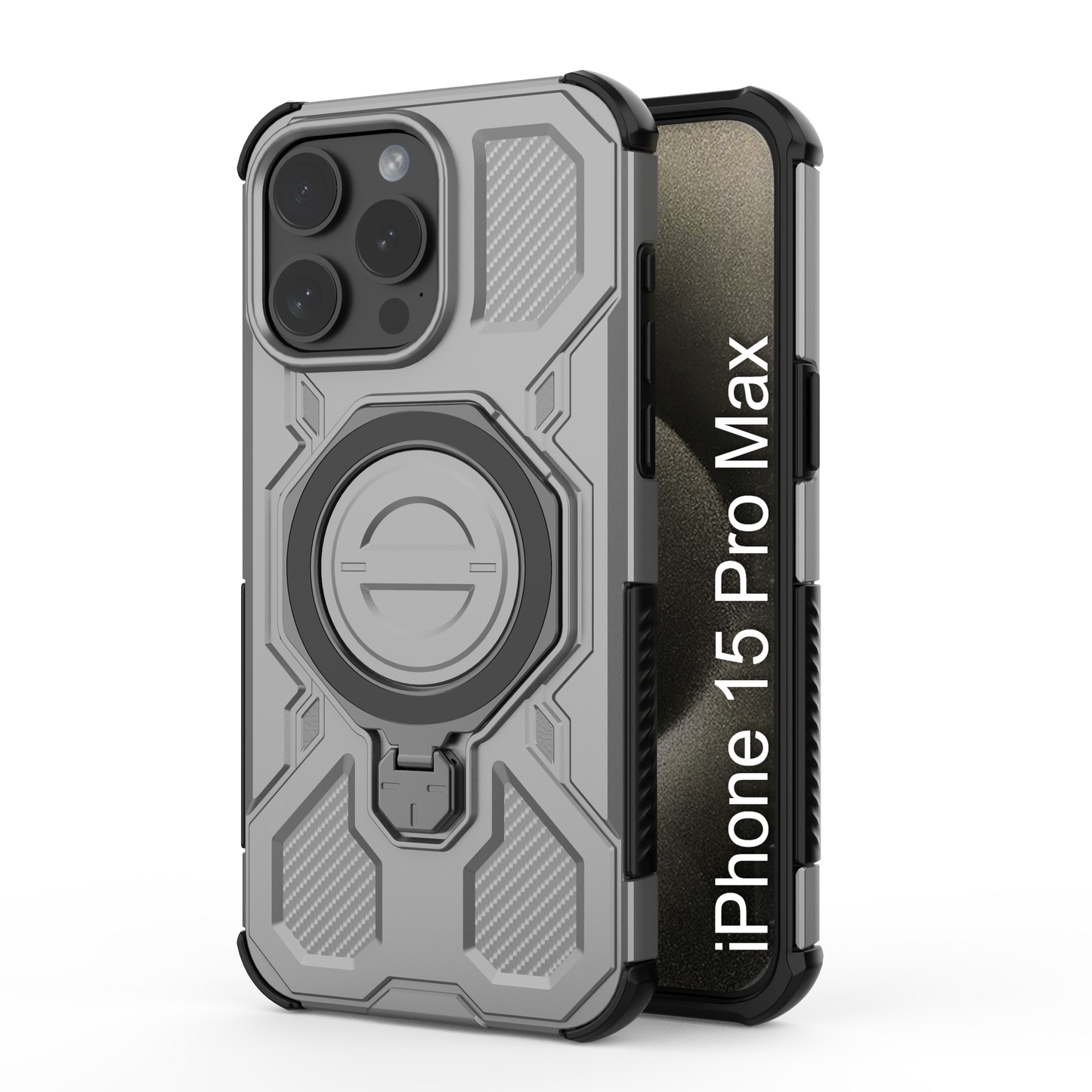 LuxuryKase Armour Ring Stand Case | 360° Rotating Kickstand | Heavy Duty Protection | Rugged Hybrid TPU+PC Design | Camera Protection | MagSafe Compatible For iPhone & Samsung Series