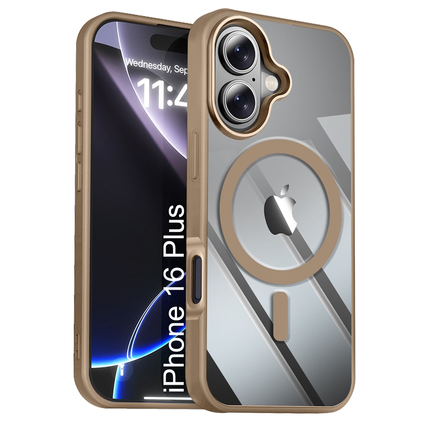 LuxuryKase Mag-Safe Compatible Transparent Back Case with Shockproof Bumper | Raised Camera Protection | Slim Fit Design | Wireless Charging Support For iPhone & Samsung Series