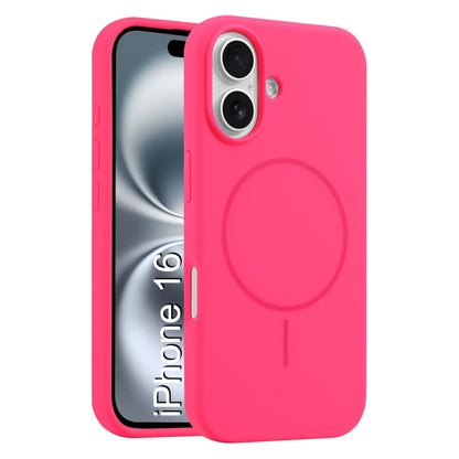 LuxuryKase Silicone Magnetic Case with Soft Microfiber Lining | Mag-Safe Support | Shockproof Protective Cover | Precise Cutouts | Slim Fit Design For iPhone 16 & 16 Plus