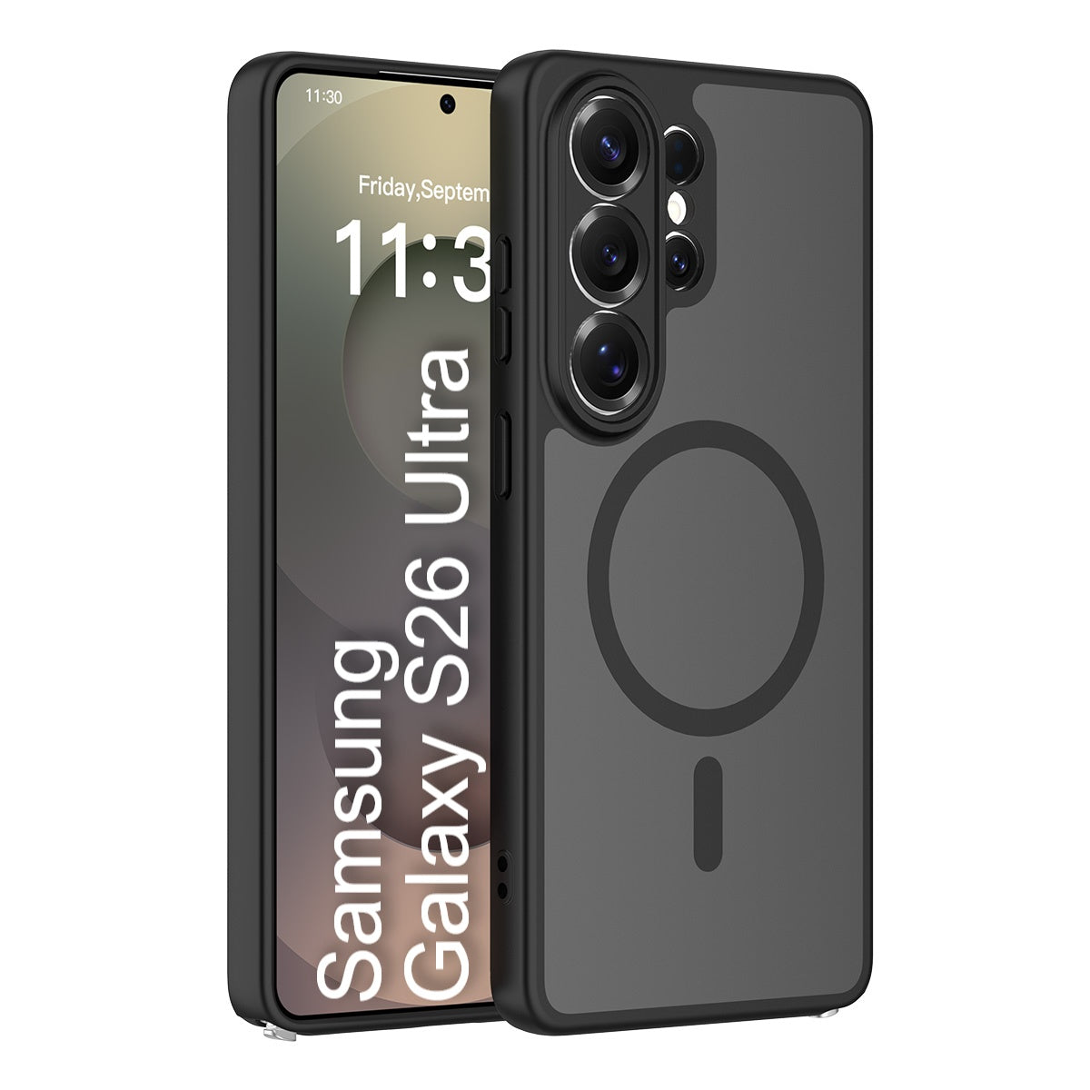 LuxuryKase Hybrid Shockproof Translucent Case | Matte Frosted Hard Back with Soft Edges | Full Camera Protection Bumper | Compatible with MagSafe | TPU & PC For iPhone & Samsung Series