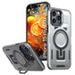 LuxuryKase Rugged Shockproof Magnetic Case with Kickstand | Dual Layer TPU+PC Protection | Mag-Safe Compatible | Camera Guard | Extreme Drop Resistance For iPhone Series