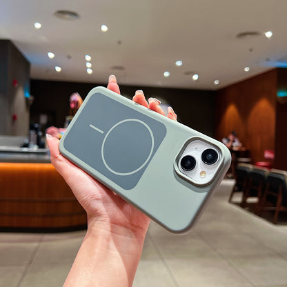 LuxuryKase Liquid Silicone Case | Dual Tone Colour Matte Finish | MagSafe Compatible | Microfiber Lining Inside | ShockProof & Raised Camera Protection For iPhone