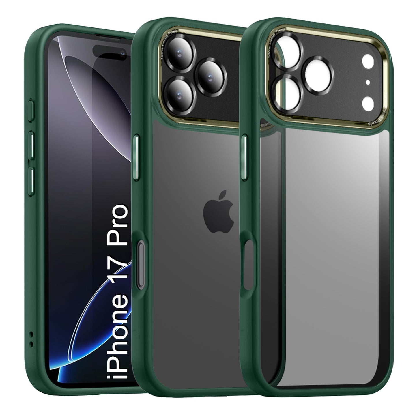 LuxuryKase Shockproof Transparent Back Cover Case | Anti-Scratch Hard PC Back | Soft TPU Bumper | Camera Protection | Slim Fit Design Case For iPhone