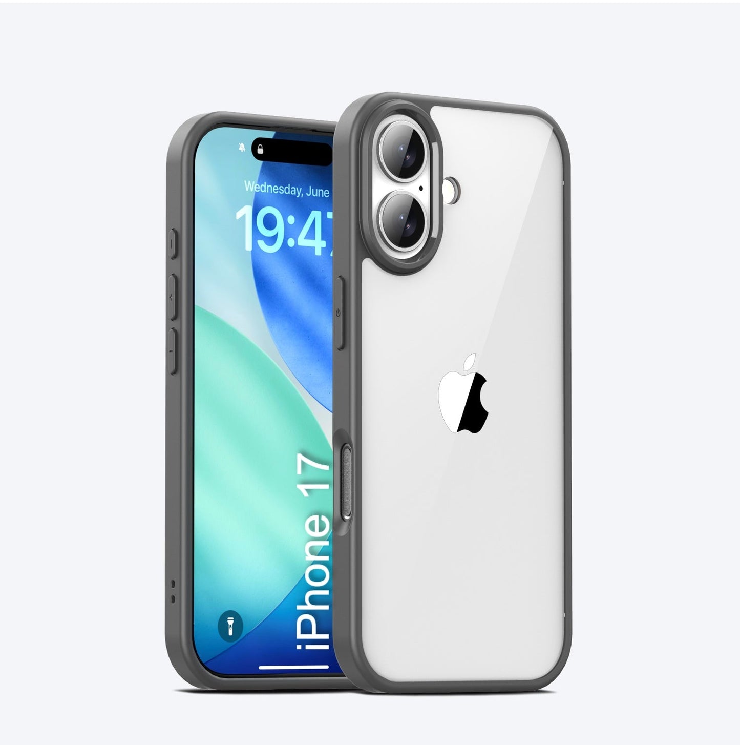 LuxuryKase Hybrid Transparent Shockproof Case | Reinforced Airbag Corners | Soft TPU Frame | Clear Hard PC Back | Anti-Yellowing | Slim Bumper Cover For iPhone