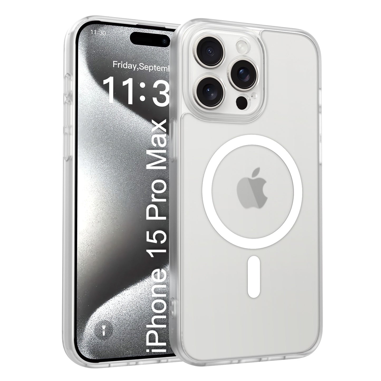 LuxuryKase Hybrid Shockproof Translucent Case | Matte Frosted Hard Back with Soft Edges | Full Camera Protection Bumper | Compatible with MagSafe | TPU & PC For iPhone & Samsung Series