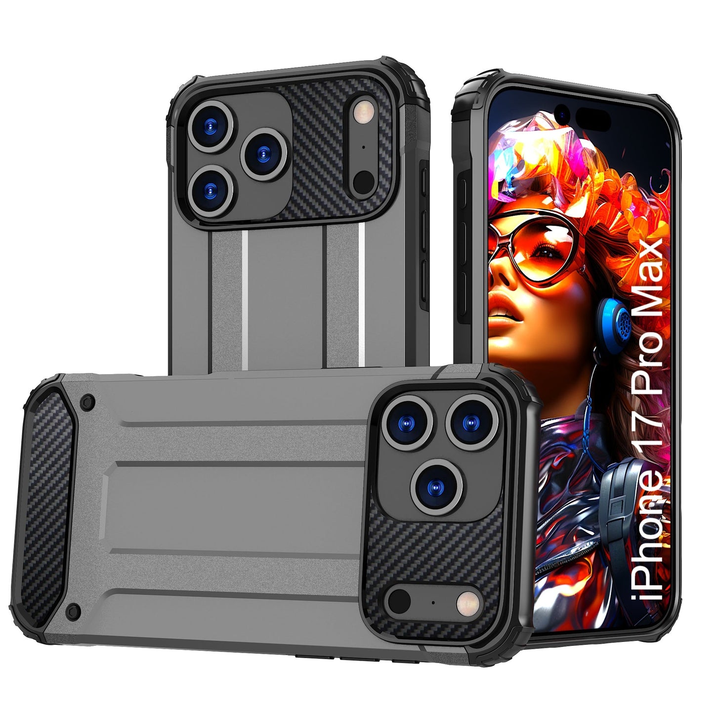 LuxuryKase Rugged TPU+PC Armor Case | Impact-Resistant Design | Anti-Drop Protection | Raised Edges & Precise Cutouts | Heavy Duty Protective Cover