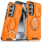 LuxuryKase Shockproof Magnetic Case with Slide Camera Cover | 360° Rotating Ring Kickstand | Mag-Safe Compatible | Rugged Armor Protection For Samsung Series