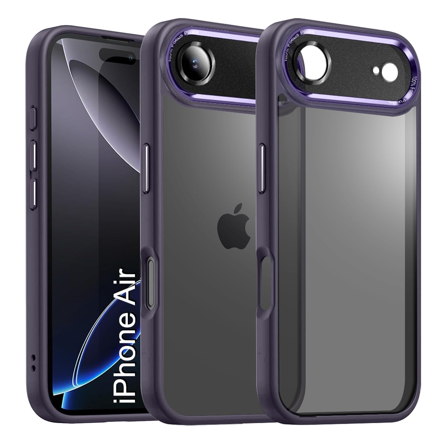 LuxuryKase Shockproof Transparent Back Cover Case | Anti-Scratch Hard PC Back | Soft TPU Bumper | Camera Protection | Slim Fit Design Case For iPhone