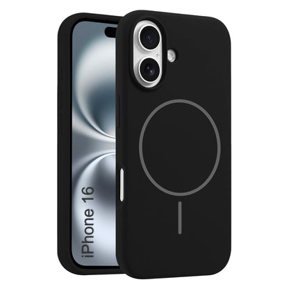 LuxuryKase Silicone Magnetic Case with Soft Microfiber Lining | Mag-Safe Support | Shockproof Protective Cover | Precise Cutouts | Slim Fit Design For iPhone 16 & 16 Plus